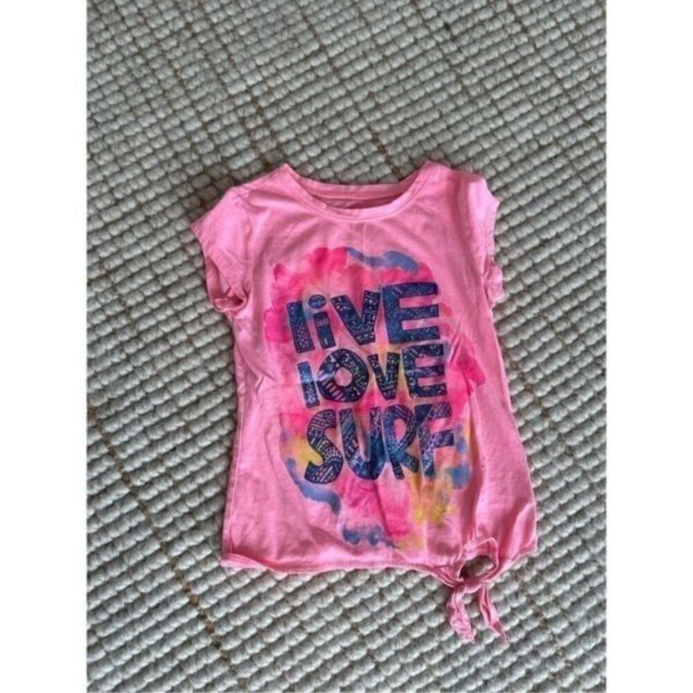 Arizona - girls short sleeve tee -t-shirt - live,love, surf- pink sz 7/8